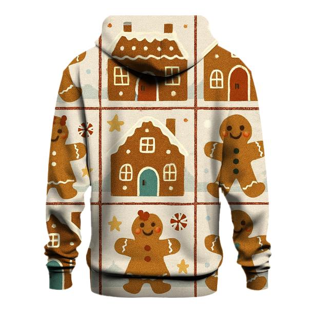 Gingerbread Carousel Grid Design premium hoodies