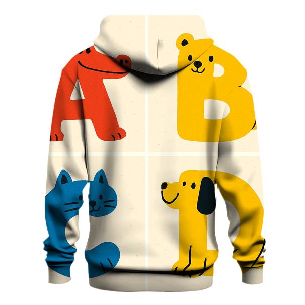 Playful Animal Alphabet lightweight hoodies