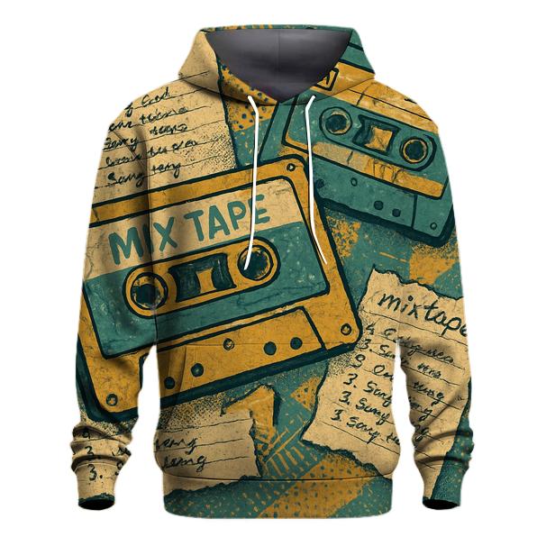 Retro Cassette Tape Collage premium hoodies