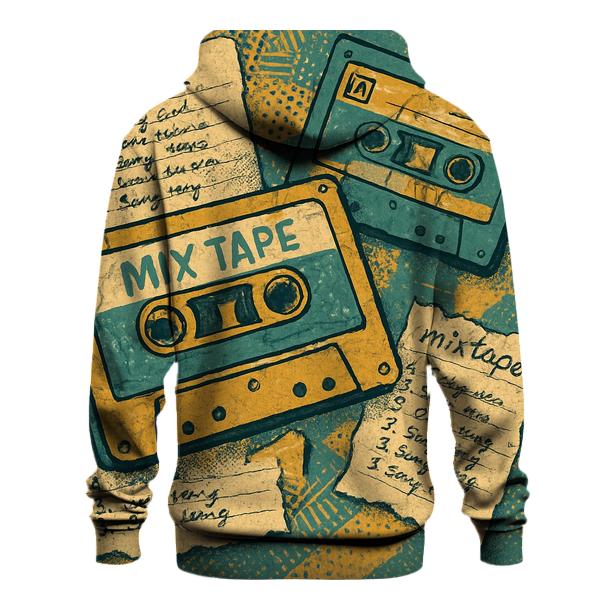 Retro Cassette Tape Collage premium hoodies