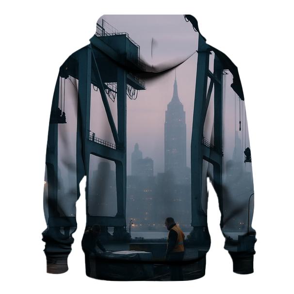 Harbor Crane Silhouettes At Pre-dawn lightweight hoodies