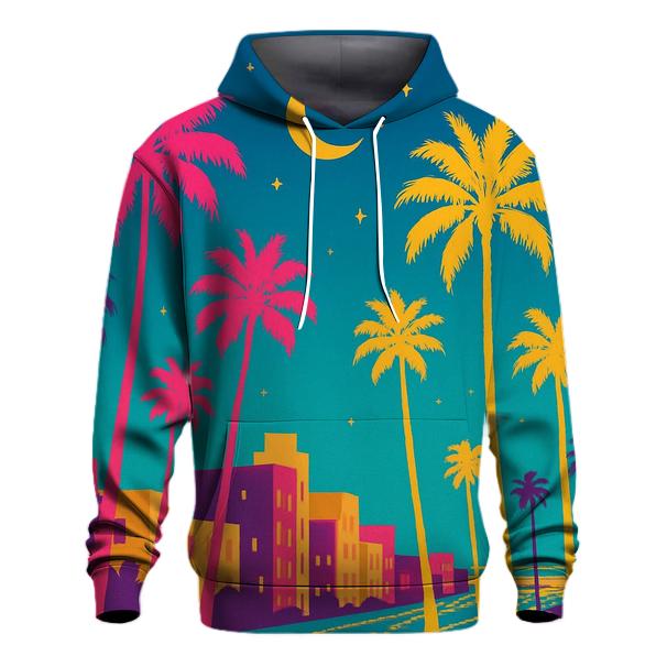 Miami Night Palms zip-up hoodies