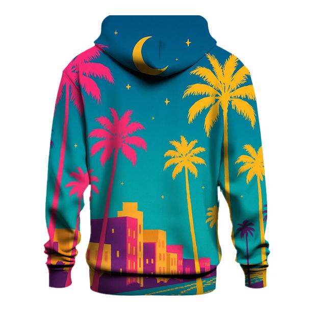 Miami Night Palms zip-up hoodies