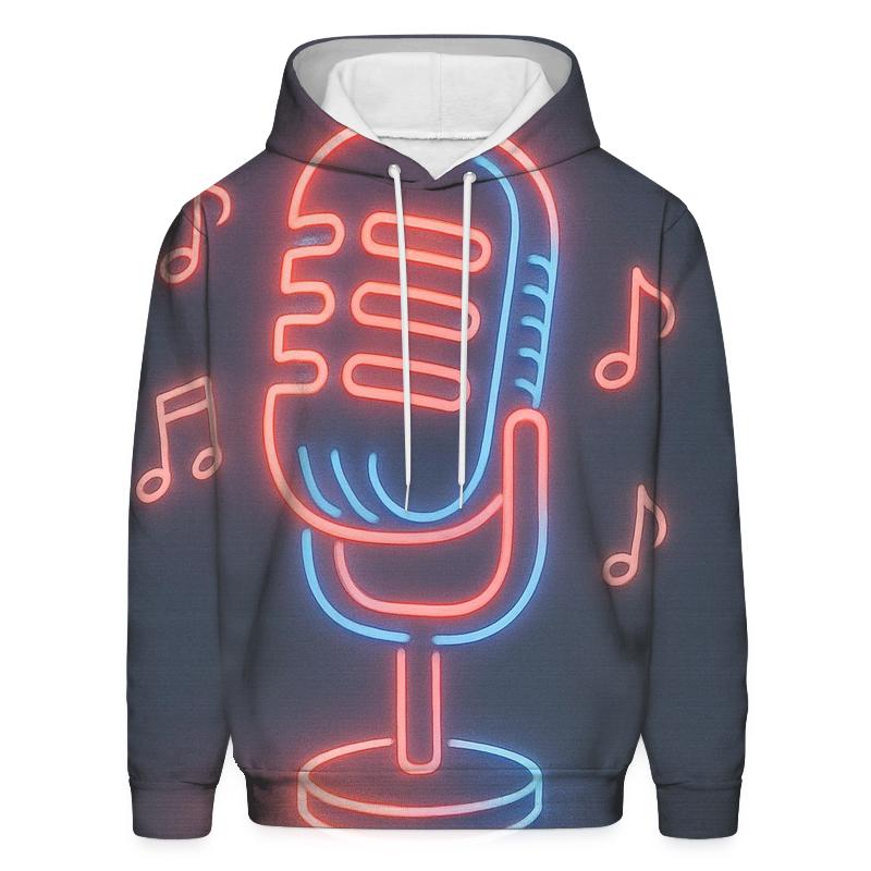 Microphone Neon Outline hoodie designs