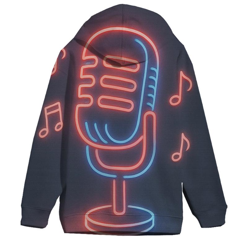 Microphone Neon Outline hoodie designs