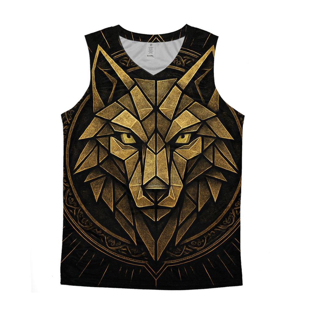 Geomantic Alpha Sigil graphic print tank tops