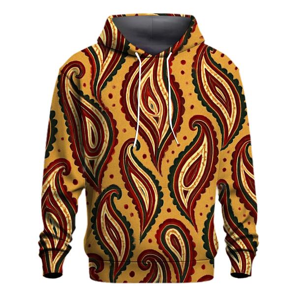 Mustard Paisley Cascade pullover hoodies
