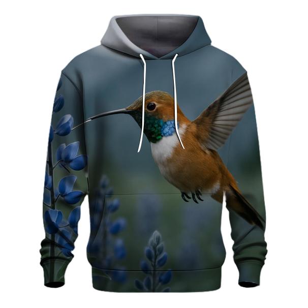 Alpine Nectar Hover — Rufous Hummingbird custom hoodies