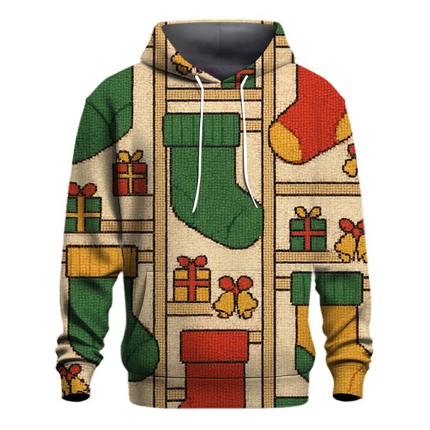 Stocking Ladder Patch Design zip-up hoodies