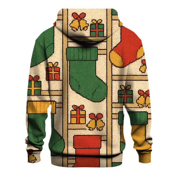 Stocking Ladder Patch Design zip-up hoodies