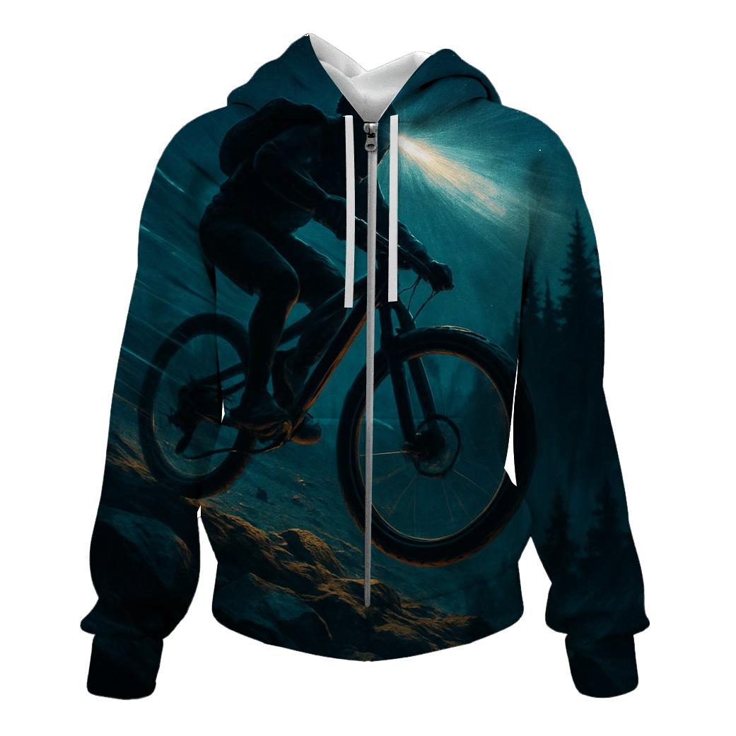 Night Mountain Biking printed hoodies