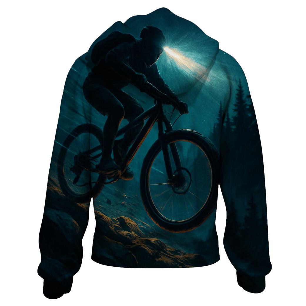 Night Mountain Biking printed hoodies