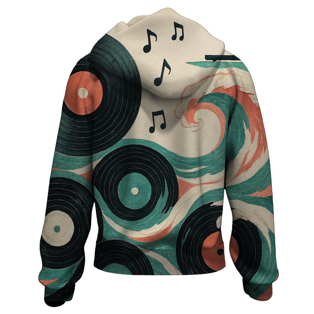 Vinyl Wave Collage pullover hoodies