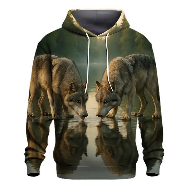Riverbank Reflection Pair pullover hoodies