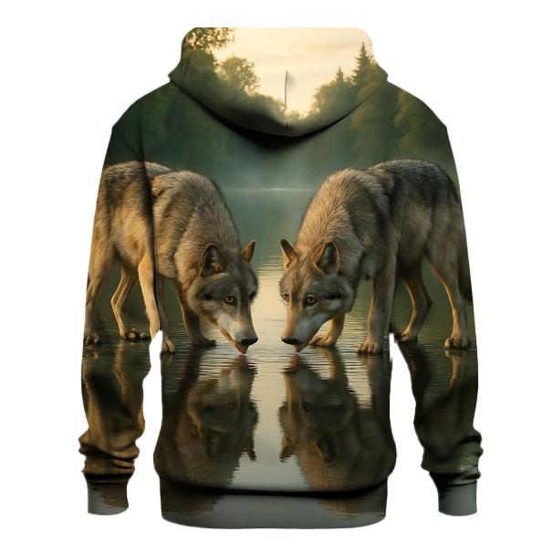 Riverbank Reflection Pair pullover hoodies