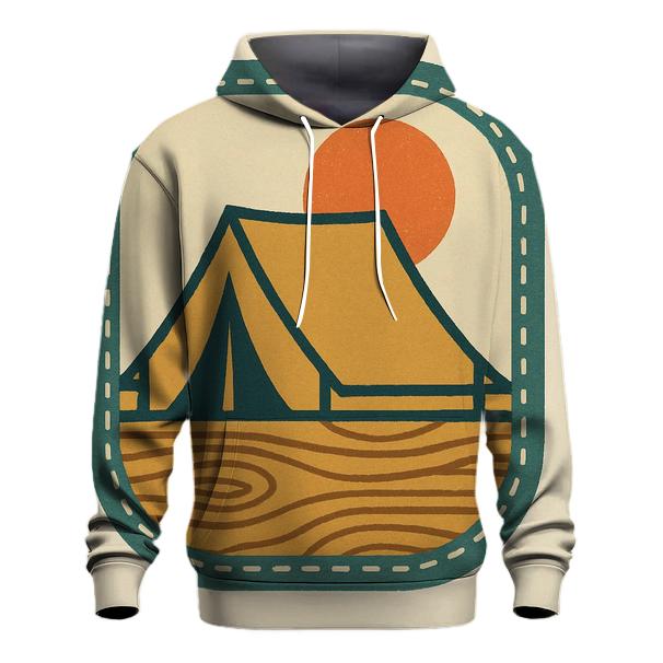 Retro Camping Patch lightweight hoodies