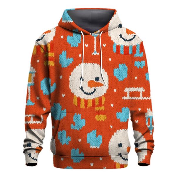 Snowman Scarf Grid Design pullover hoodies