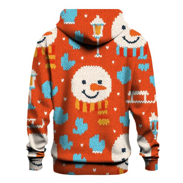 Snowman Scarf Grid Design pullover hoodies