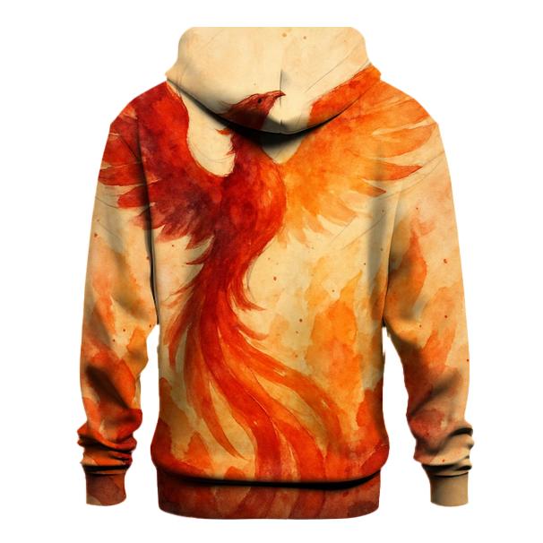 Watercolor Phoenix Rising pullover hoodies