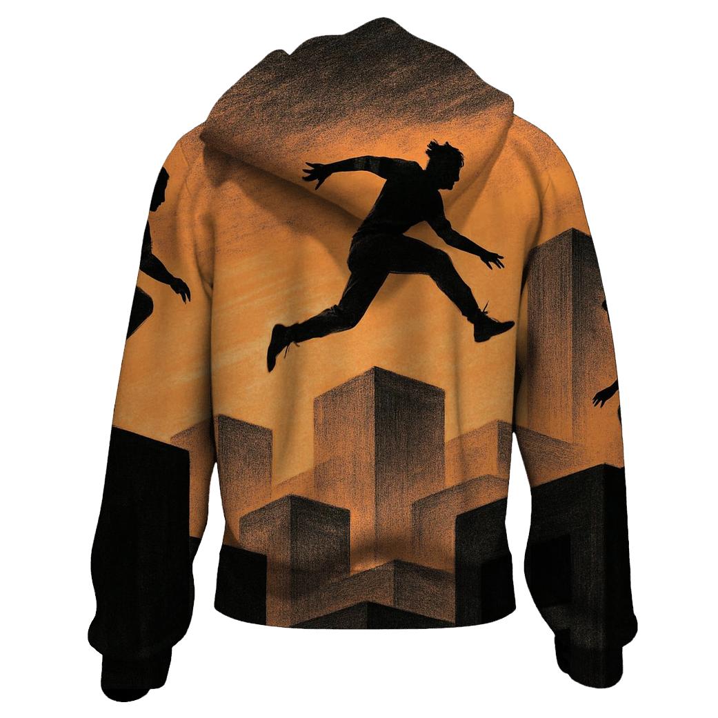 Parkour Urban Silhouette embroidered hoodies