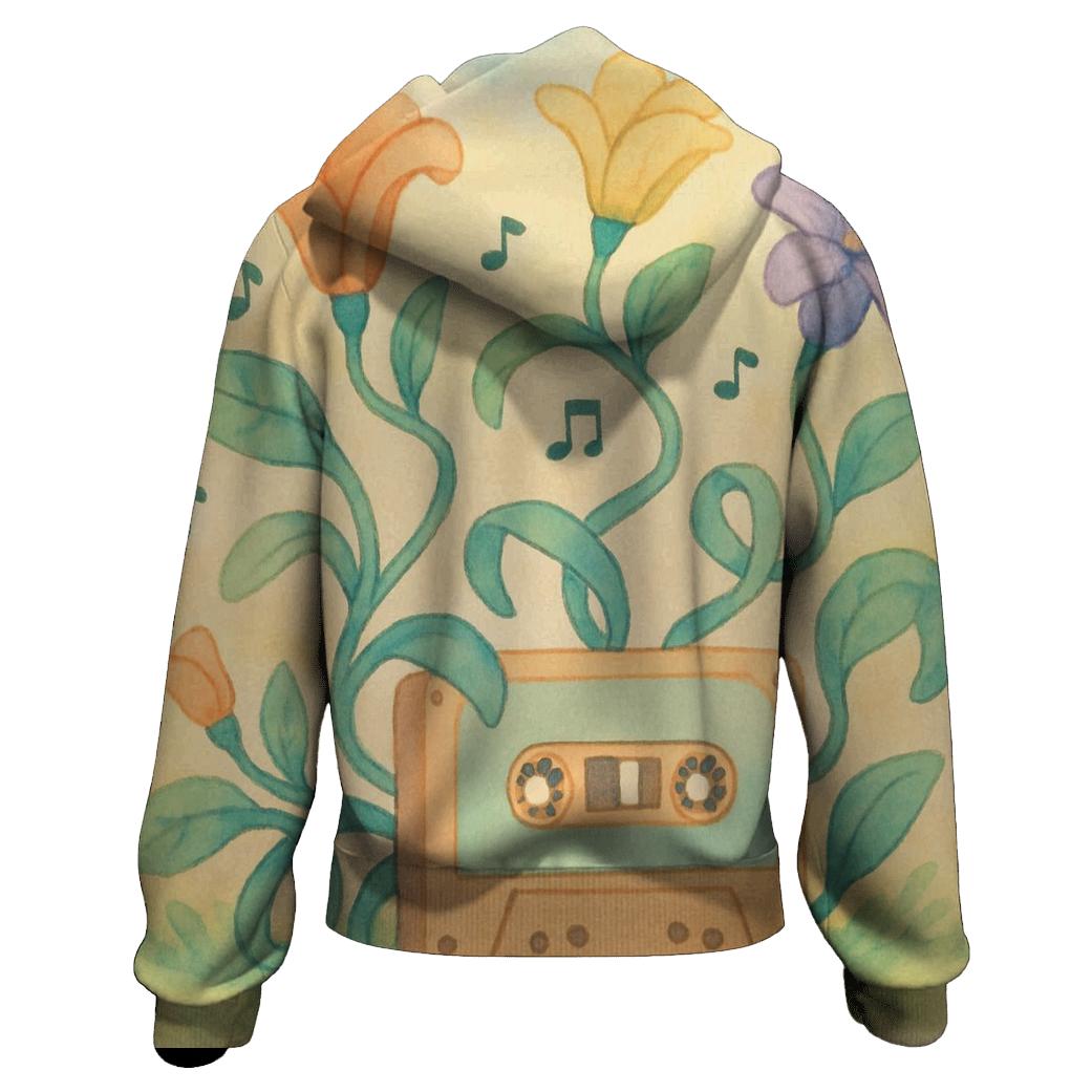 Cassette Tape Garden printed hoodies