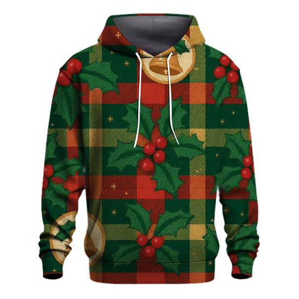 Holly Jingle Plaid Design premium hoodies