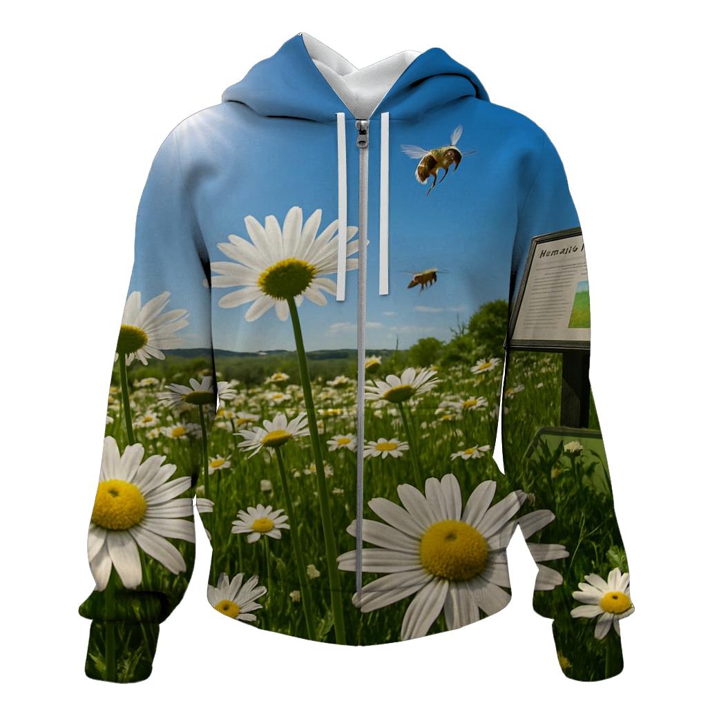 Sundrenched Meadow Of Oxeye Daisies heavyweight hoodies