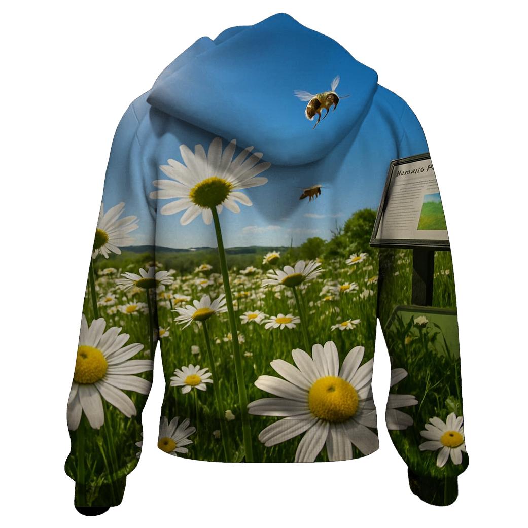 Sundrenched Meadow Of Oxeye Daisies heavyweight hoodies