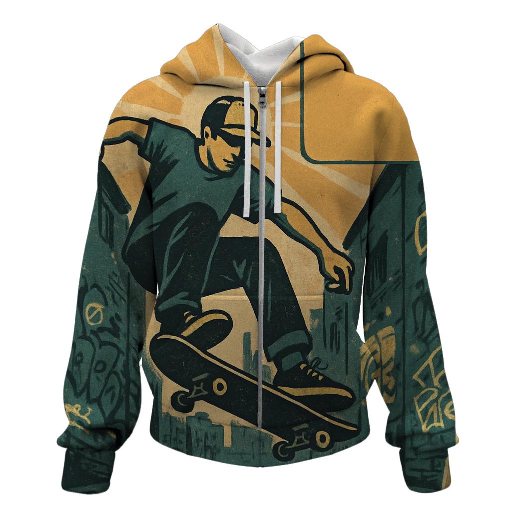 Retro Skateboard Alley hoodie trends