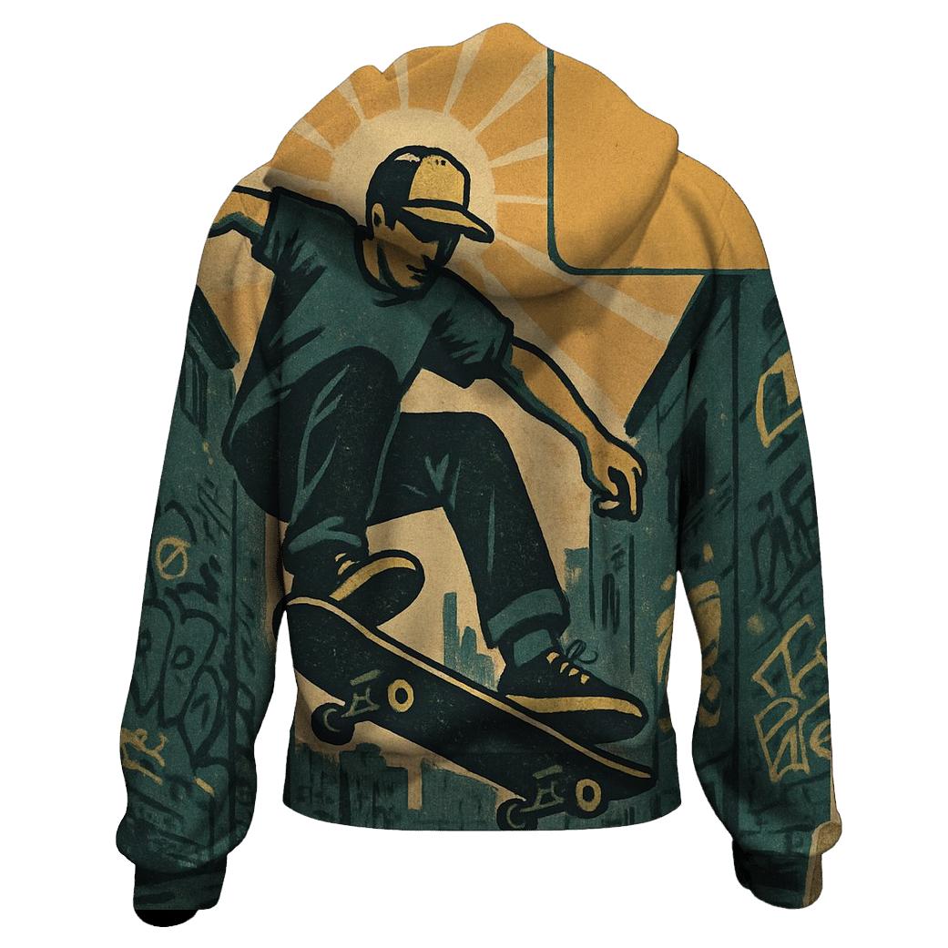 Retro Skateboard Alley hoodie trends