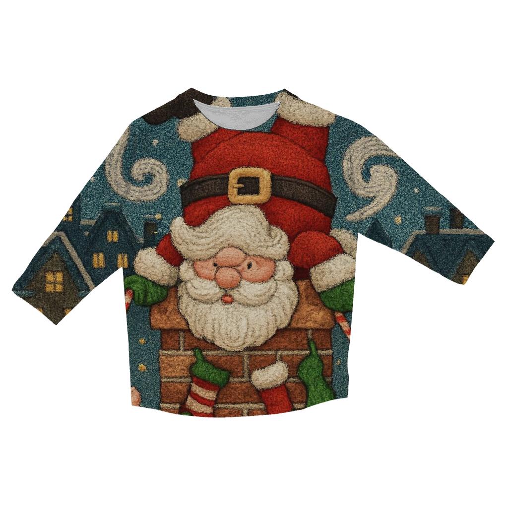 Santa Chimney Tangle casual three quarter sleeve shirts