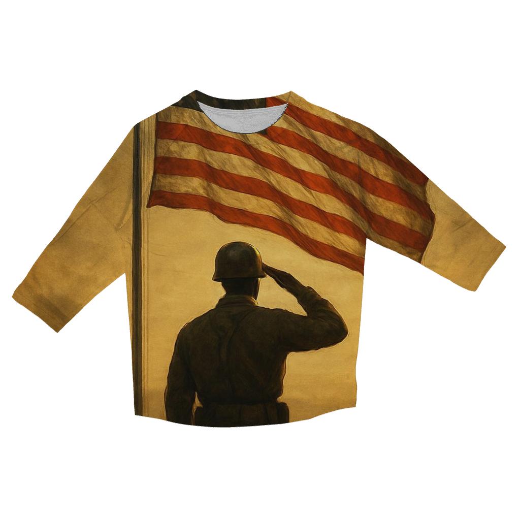 Dawn Sentinel Flag trendy 3/4 sleeve tops