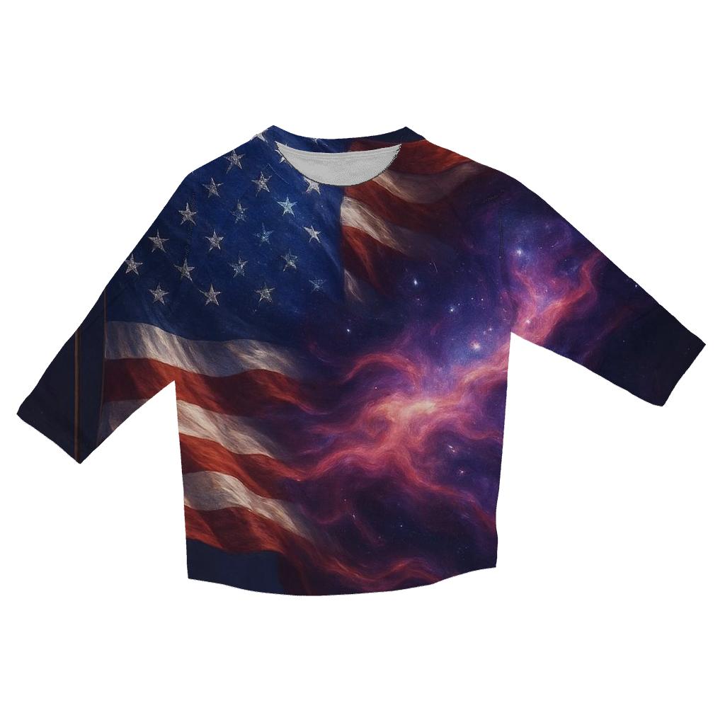 Nebula Stripes casual three quarter sleeve shirts