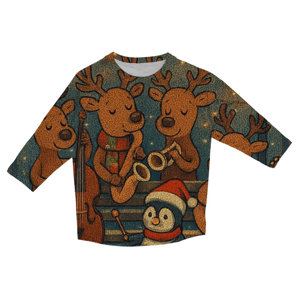 Reindeer Jazz Band personalized 3/4 sleeve tees