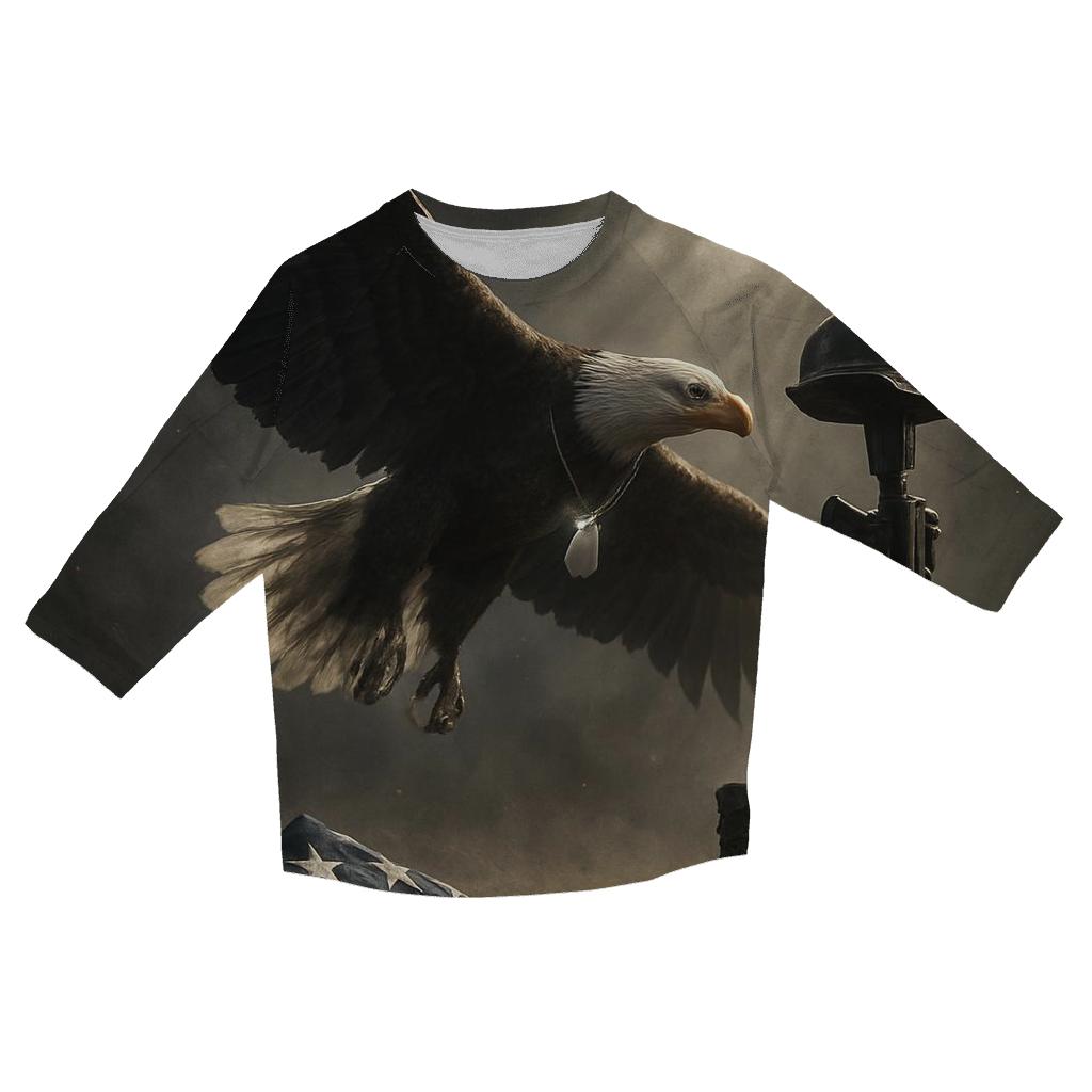 Eagle Over Honor Field designer 3/4 sleeve blouses