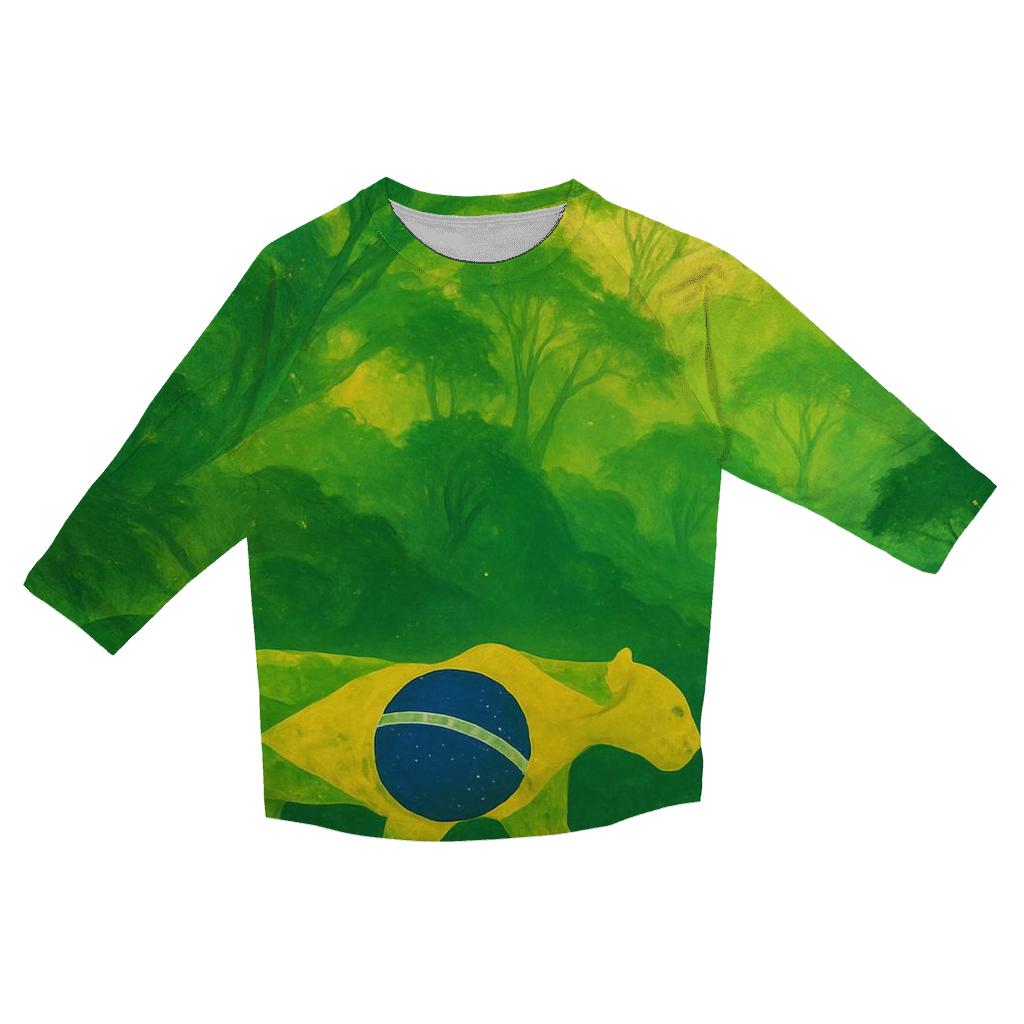 Brazilian Rainforest Tapestry trendy 3/4 sleeve tops