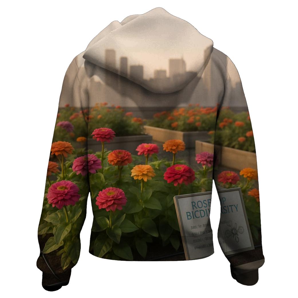 Urban Rooftop Zinnia Pollinator Garden designer hoodies