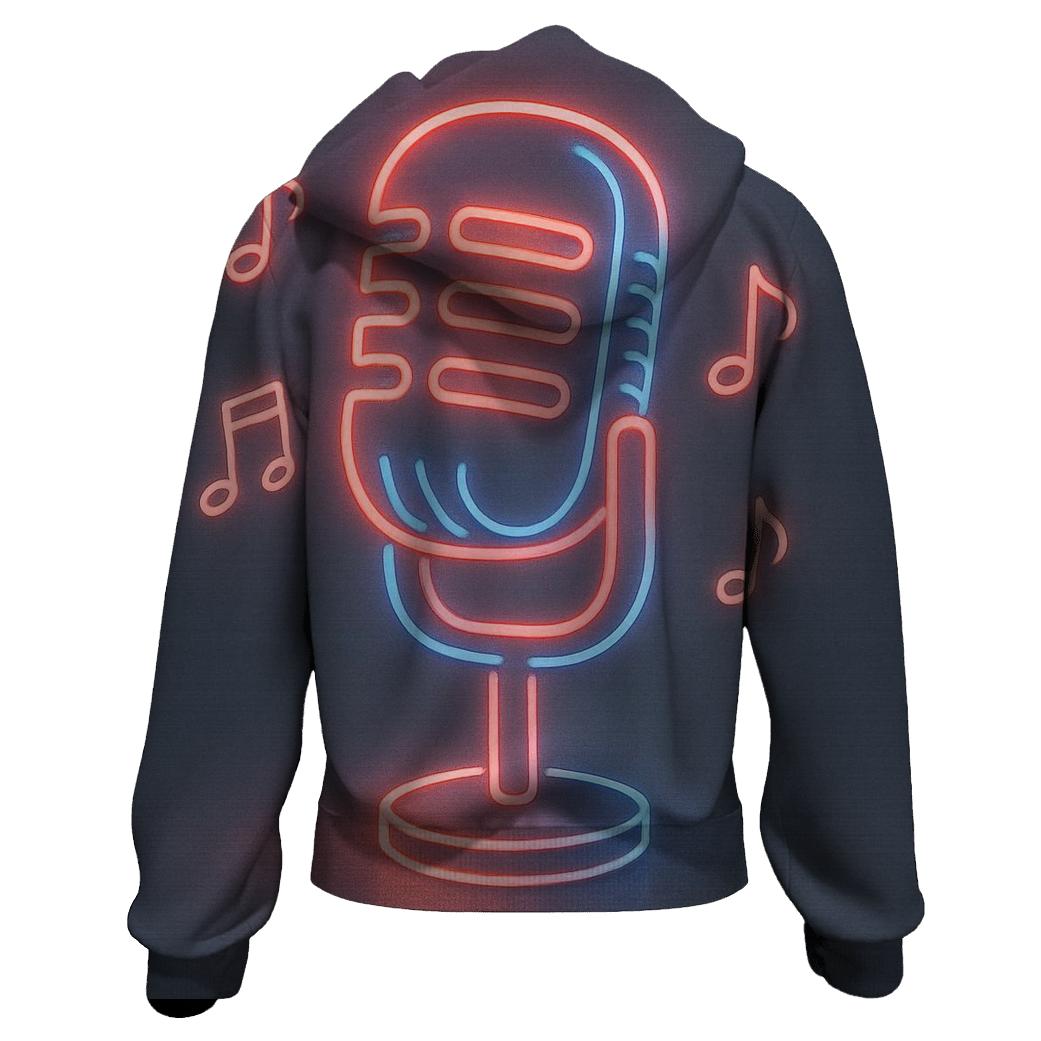 Microphone Neon Outline custom hoodies