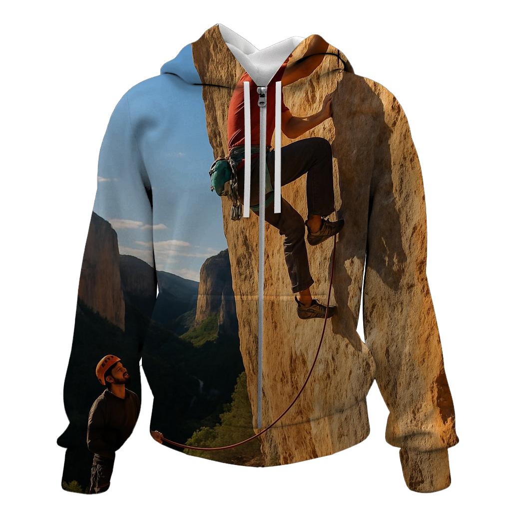 Cliff Face Rock Climb custom hoodies