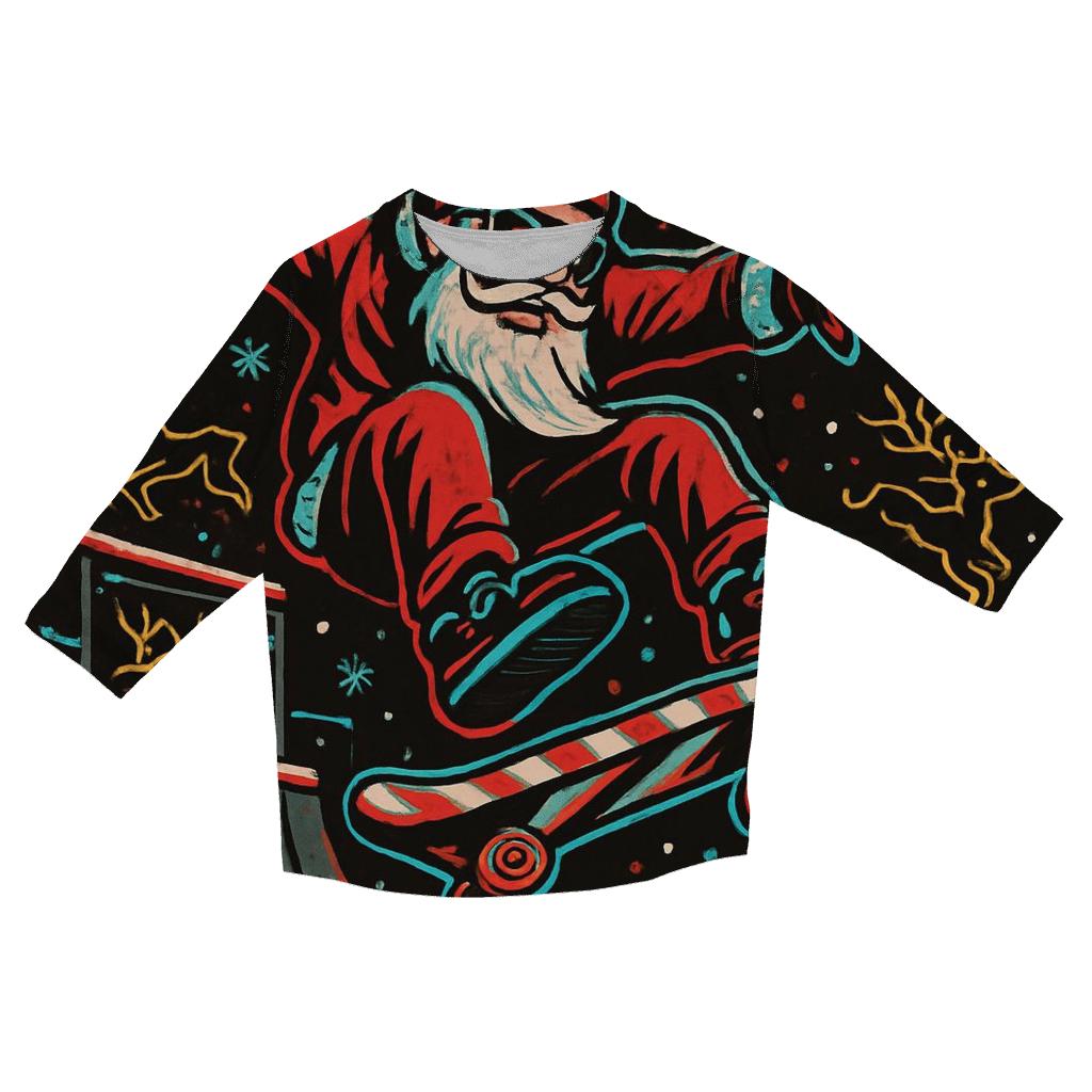 Skatepark Santa Streetwear trendy 3/4 sleeve tops
