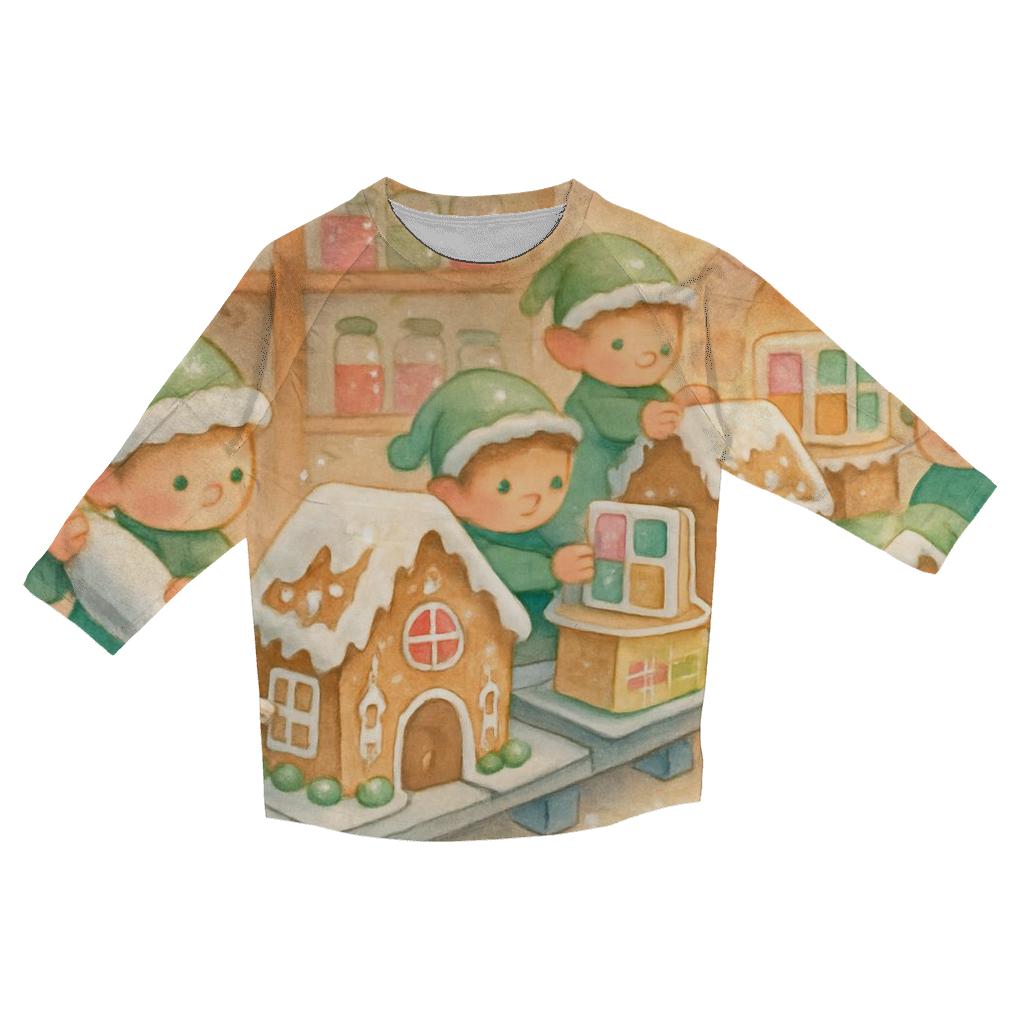 Gingerbread House Workshop designer 3/4 sleeve blouses