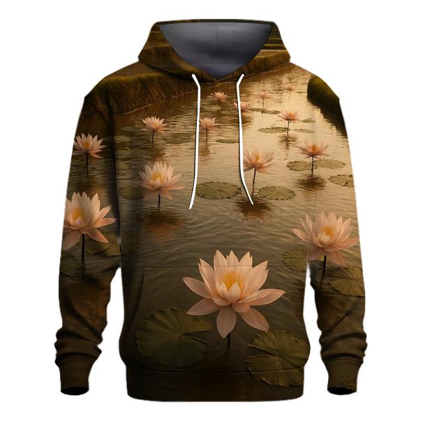 Rice Paddy Water Lily Reflection lightweight hoodies