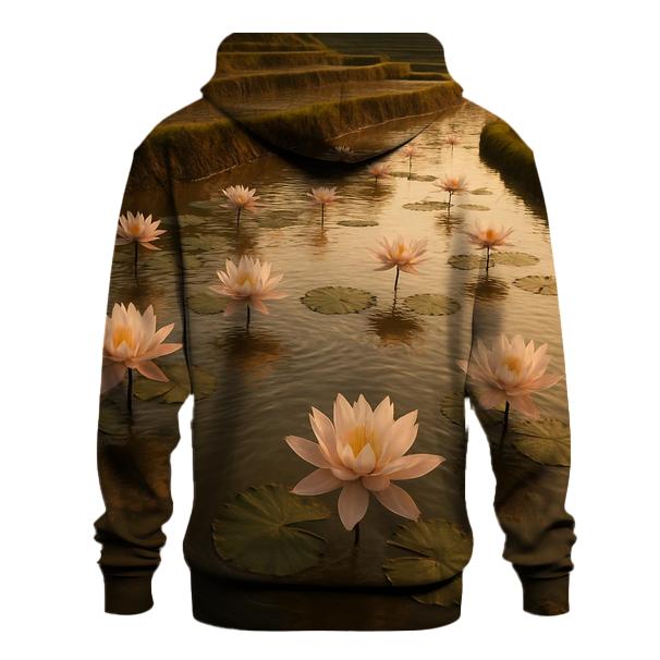 Rice Paddy Water Lily Reflection lightweight hoodies