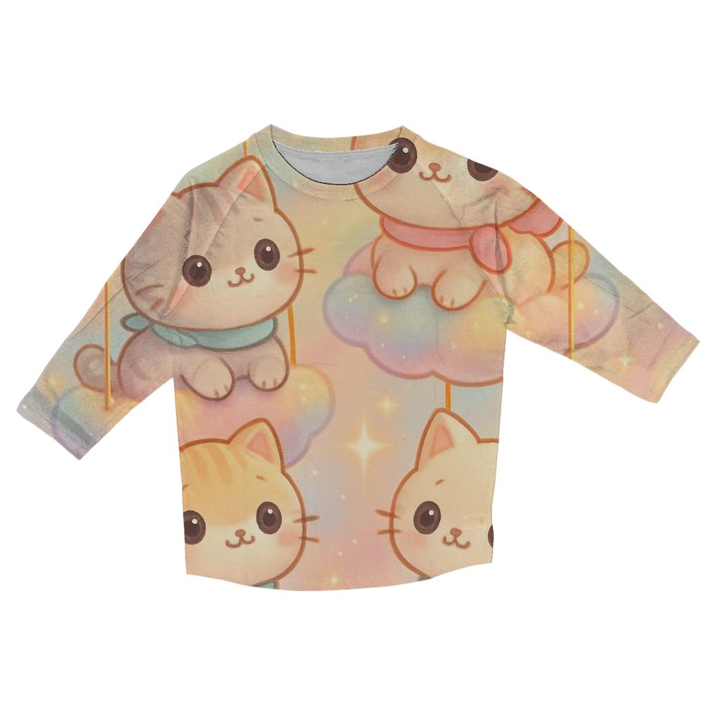 Cloud Carousel Kittens custom 3/4 sleeve shirts