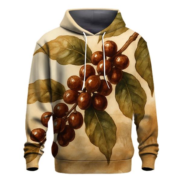 Coffee Cherry Branch printed hoodies