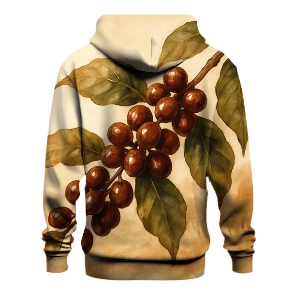 Coffee Cherry Branch printed hoodies