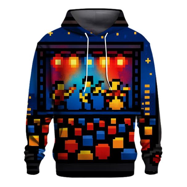 Pixel Concert Night zip-up hoodies
