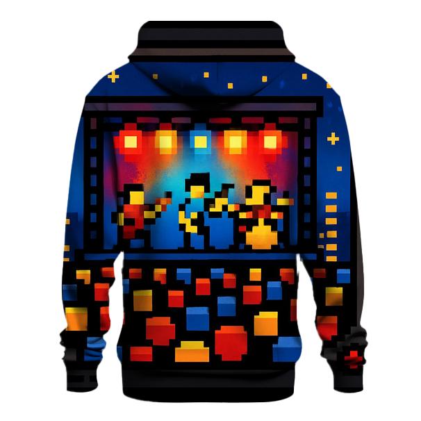 Pixel Concert Night zip-up hoodies