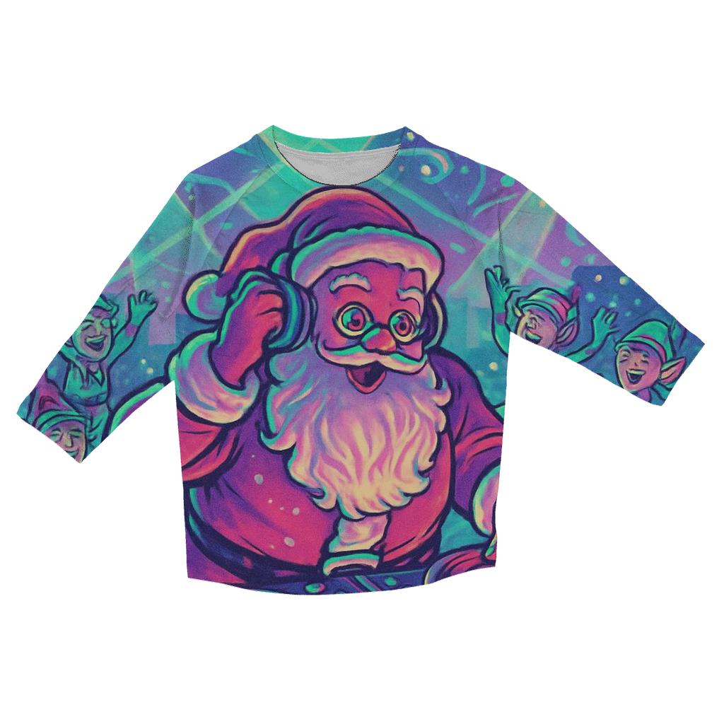 Santa DJ Midnight Carol custom 3/4 sleeve shirts