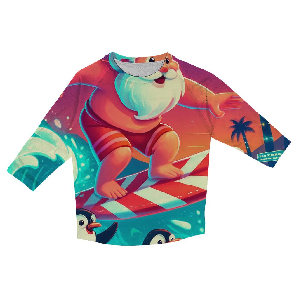 Santa Surf Rescue custom 3/4 sleeve shirts